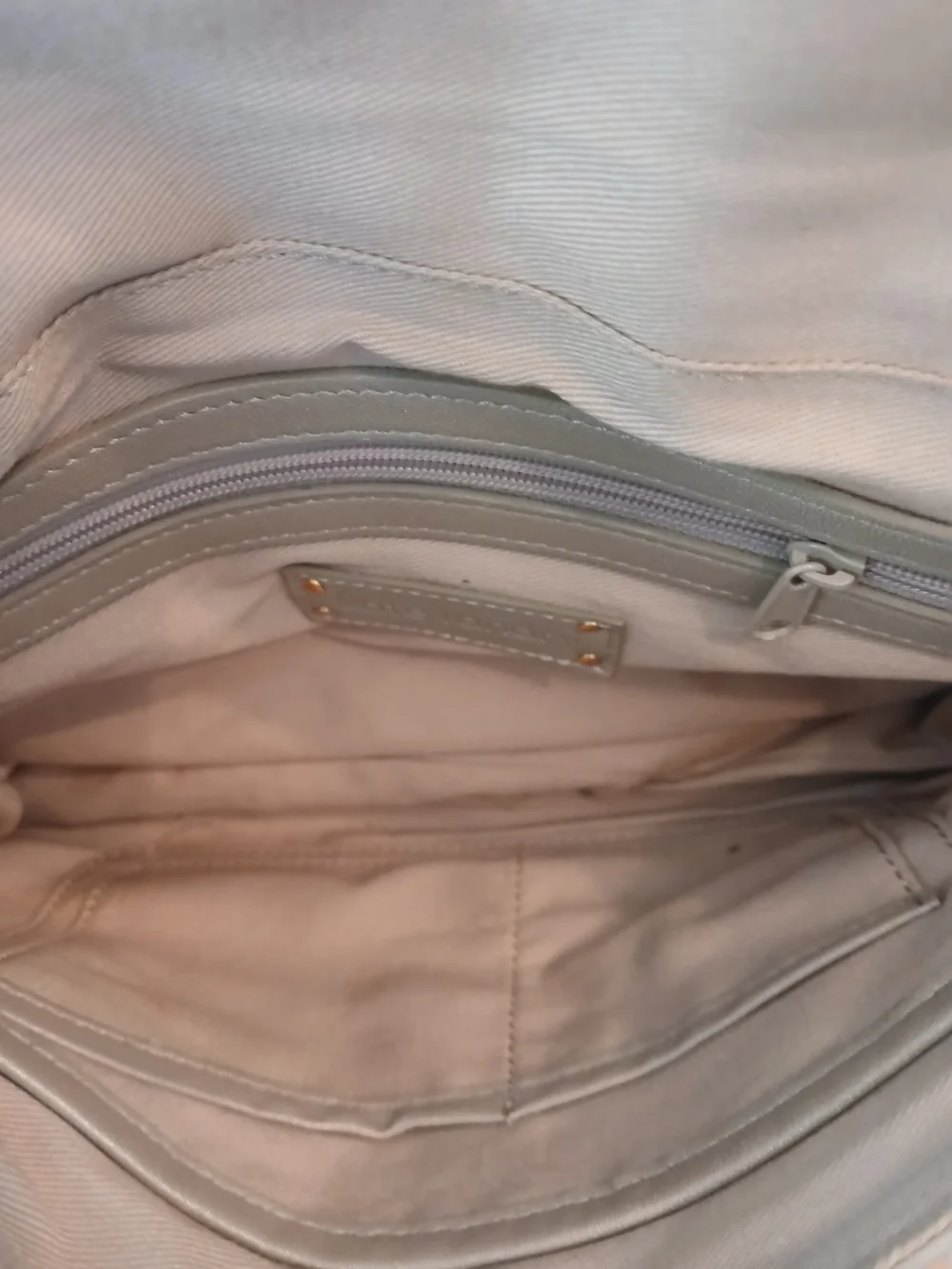 Kate Landry Quilted Champagne Metallic Shoulder Bag with Chain Strap